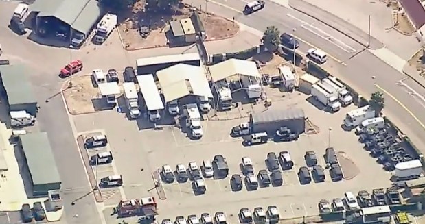 An explosion apparently occurred at a Los Angeles County Sheriff's Department facility in East Los Angeles Friday morning. (Courtesy of ABC Los Angeles)