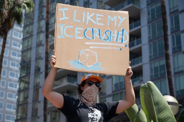 No Kings protesters march against the policies of the Trump administration through downtown Los Angeles on Saturday, June 14, 2025. (Photo by Drew A. Kelley, Press-Telegram/SCNG)