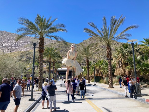 A view outside the entrance to the Palm Springs Art Museum in Palm Springs. The museum is among the over a dozen locations art enthusiasts can visit every first Wednesday of the month. (Photo by Chris Babcock, Getty Images)