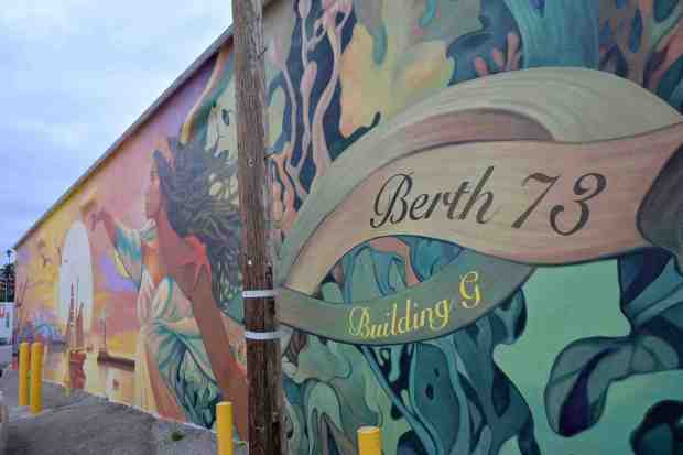 This Dec. 19, 2023, file photo shows a mural dubbed "La Pincoya en El Norte" in San Pedro conceived, designed, and painted by Revival Murals & Design artists Alonsa Guevara and James Razko. The mural is part of the vibrant art available to spectators every first Thursday of the month at the San Pedro Art Walk. (Photo by Brittany Murray, Press-Telegram/SCNG)