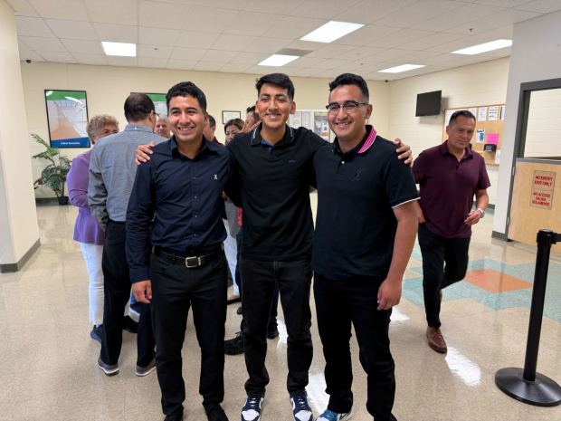 Narciso Barranco's three sons, all U.S. Marines, attended their father's court hearing at the Adelanto ICE Detention Center on Thursday, July 10. (Courtesy of Arianna Barrios)