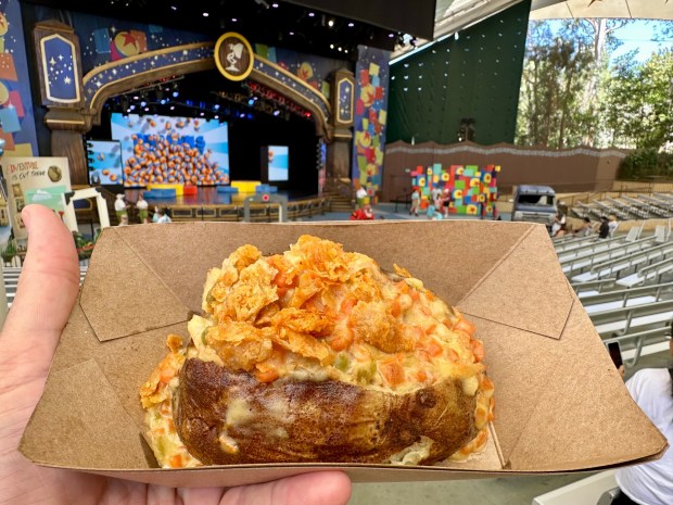 Chicken Pot Pie Baked Potato available at Troubadour Tavern during Disneyland's 70th anniversary celebration. (Brady MacDonald/Orange County Register/SCNG)