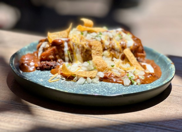 Fried Tamale Walking Taco available at Rancho del Zocalo during Disneyland's 70th anniversary celebration. (Brady MacDonald/Orange County Register/SCNG)