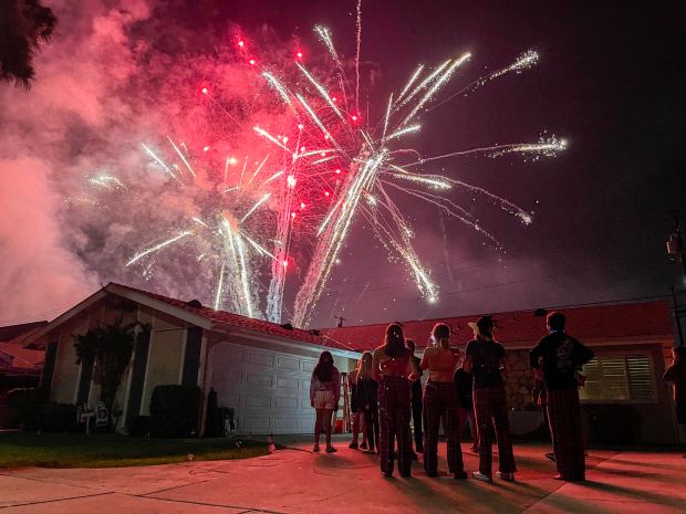 Fireworks shot with an iPhone 12 Pro Max in Garden Grove. (Photo by Jeff Gritchen, Orange County Register/SCNG)