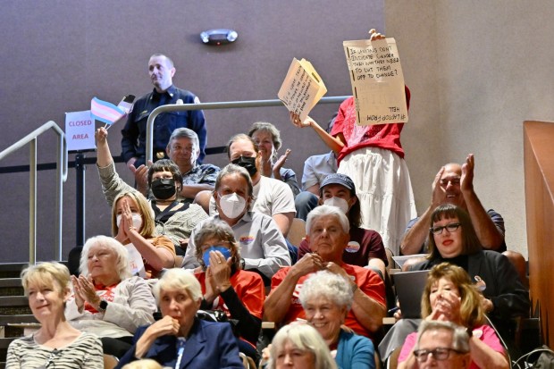Visitors during a city council meeting on Tuesday, June 20, 2023. Councilmember Gracey Van Der Mark is proposing making it harder for children to access sexually explicit books at the Huntington Beach Public Libraries. (Photo by Jeff Gritchen, Orange County Register/SCNG)
