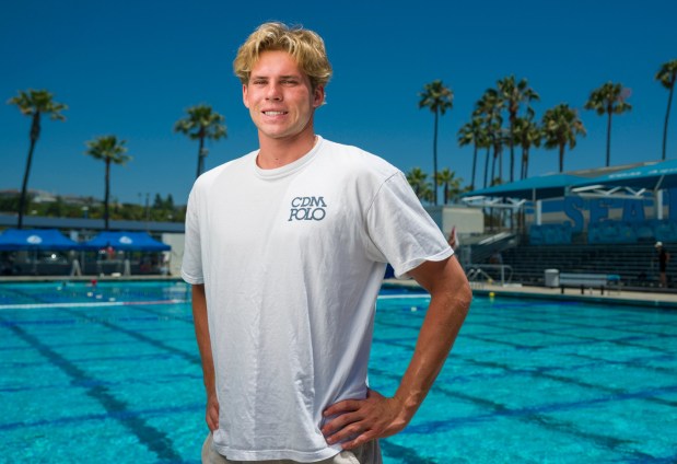 Jackson Harlan, a senior at Corona del Mar, is the Orange County Competitor of the Year. Harlan, pictured at Corona del Mar High School in Newport Beach on Monday, June 16, 2025, is a two-sport standout in water polo and boys basketball. (Photo by Leonard Ortiz, Orange County Register/SCNG)