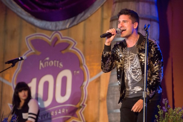 The cover band, Hiatus, performs on the Calico Stage at Knott's Berry Farm during the kick off of Knott's Summer Nights in Buena Park on Thursday, May 20, 2021. (Photo by Drew A. Kelley, Contributing Photographer)