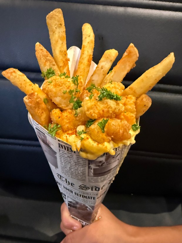 Lobster mac and cheese cone from Chicken Charlie's. (Courtesy of Charlie Boghosian)