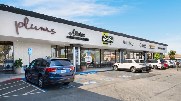 Westport Plaza & Square in Costa Mesa sold recently to Asana Partners for $25.7 million. The shopping center at 369 East 17th St. is home to Plums Cafe & Catering, Fleur De Lys, Crumbl Cookies, Common Thread, House of Yogurt, Massimos Pizza, Laser Away. (Photo courtesy of CBRE)