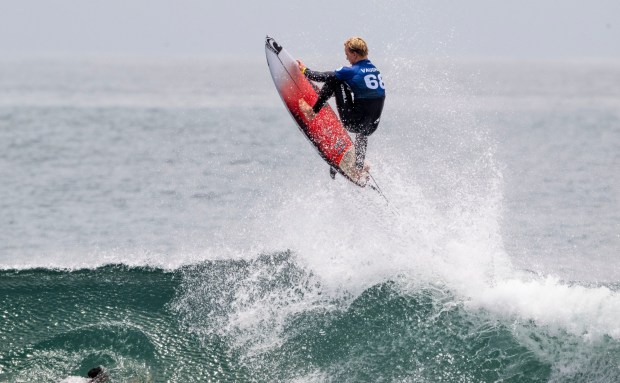Joel Vaughn won his round of 16 heat at the Trestles Pro south of San Clemente, CA on Wednesday, June 11, 2025. The event is part of the World Surf League tour. (Photo by Paul Bersebach, Orange County Register/SCNG)
