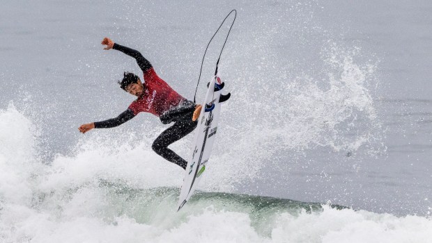 Yago Dora won his heat in the Lexus Trestles Pro south of San Clemente, CA on Tuesday, June 10, 2025. The event is part of the World Surf League tour. (Photo by Paul Bersebach, Orange County Register/SCNG)