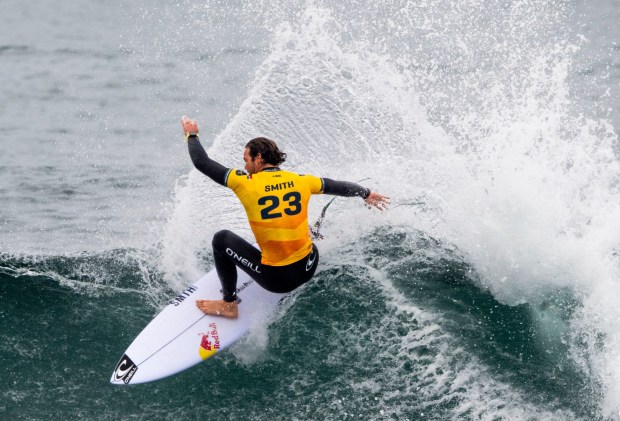 Jordy Smith surfs in the round of 16 at the Trestles Pro south of San Clemente, CA on Wednesday, June 11, 2025. The event is part of the World Surf League tour. (Photo by Paul Bersebach, Orange County Register/SCNG)